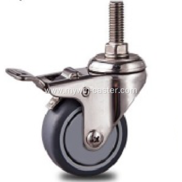 2` inch Stainless steel bracket screw nylon casters with brakes